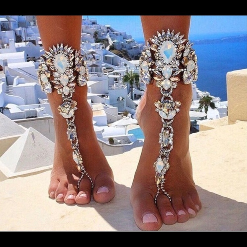 Ankle foot bracelet rhinestones